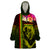 Hawaiian Reggae Music Wearable Blanket Hoodie Jamaica Singer Tribal Polynesian and Hibiscus