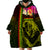 Hawaiian Reggae Music Wearable Blanket Hoodie Jamaica Singer Tribal Polynesian and Hibiscus