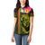 Hawaiian Reggae Music Women Polo Shirt Jamaica Singer Tribal Polynesian and Hibiscus - Wonder Print Shop
