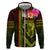 Hawaiian Reggae Music Zip Hoodie Jamaica Singer Tribal Polynesian and Hibiscus