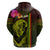 Hawaiian Reggae Music Zip Hoodie Jamaica Singer Tribal Polynesian and Hibiscus - Wonder Print Shop