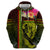 Hawaiian Reggae Music Zip Hoodie Jamaica Singer Tribal Polynesian and Hibiscus