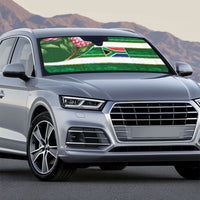 South Africa Football Auto Sun Shade King Protea with African Heritage Stripes Style