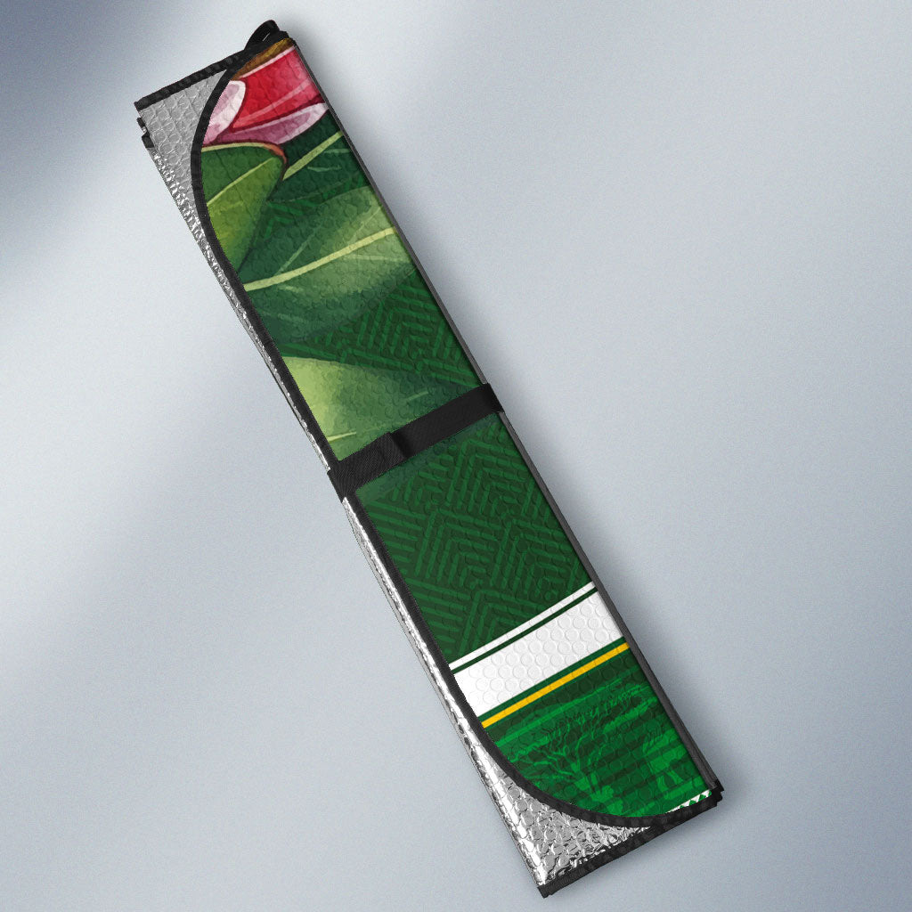 South Africa Football Auto Sun Shade King Protea with African Heritage Stripes Style