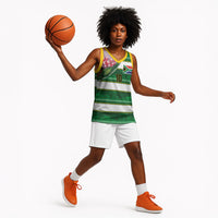 Custom South Africa Football Basketball Jersey King Protea with African Heritage Stripes Style