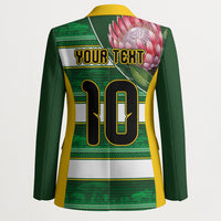 Custom South Africa Football Blazer King Protea with African Heritage Stripes Style
