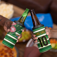 Custom South Africa Football 4 in 1 Can Cooler Tumbler King Protea with African Heritage Stripes Style