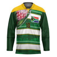 Custom South Africa Football Hockey Jersey King Protea with African Heritage Stripes Style