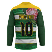 Custom South Africa Football Hockey Jersey King Protea with African Heritage Stripes Style