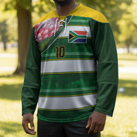 Custom South Africa Football Hockey Jersey King Protea with African Heritage Stripes Style