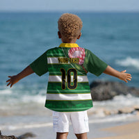Custom South Africa Football Kid Hawaiian Shirt King Protea with African Heritage Stripes Style LT03