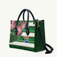 South Africa Football Leather Bag King Protea with African Heritage Stripes Style