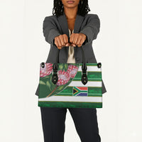 South Africa Football Leather Bag King Protea with African Heritage Stripes Style