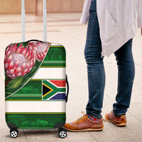 South Africa Football Luggage Cover King Protea with African Heritage Stripes Style