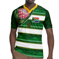 Custom South Africa Football Rugby Jersey King Protea with African Heritage Stripes Style