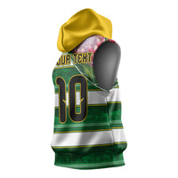 Custom South Africa Football Sleeveless Hoodie King Protea with African Heritage Stripes Style