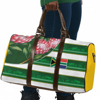 South Africa Football Travel Bag King Protea with African Heritage Stripes Style