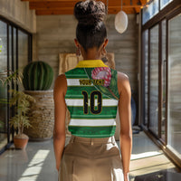 Custom South Africa Football Women Sleeveless Polo Shirt King Protea with African Heritage Stripes Style