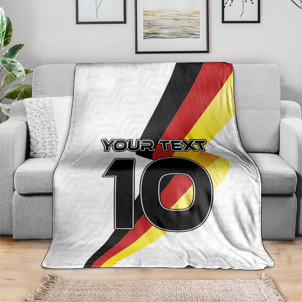 Custom Germany Football Road to the 4th European Championship Blanket White Color