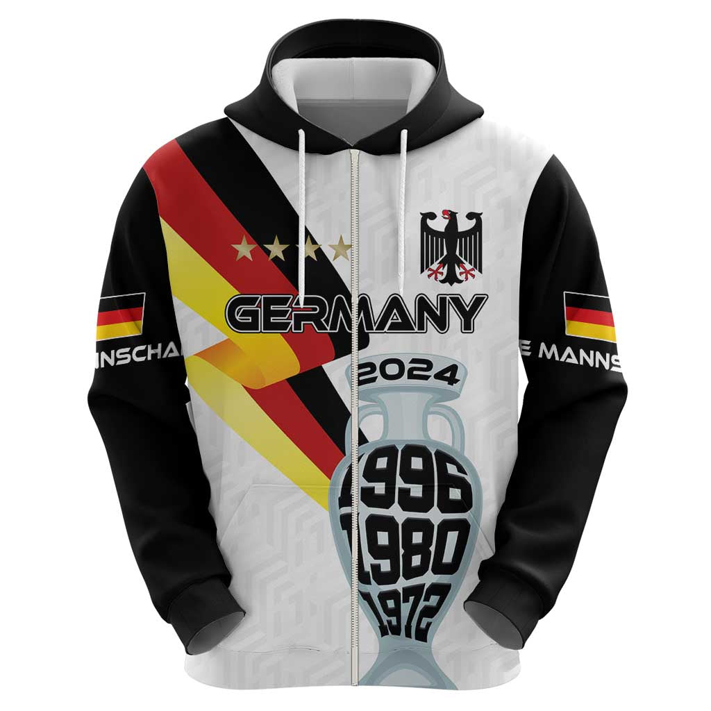 Custom Germany Football Road to the 4th European Championship Hoodie White Color - Wonder Print Shop