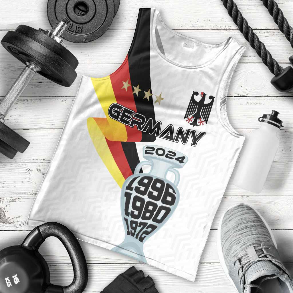 Custom Germany Football Road to the 4th European Championship Men Tank Top White Color - Wonder Print Shop