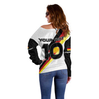 Custom Germany Football Road to the 4th European Championship Off Shoulder Sweater White Color - Wonder Print Shop