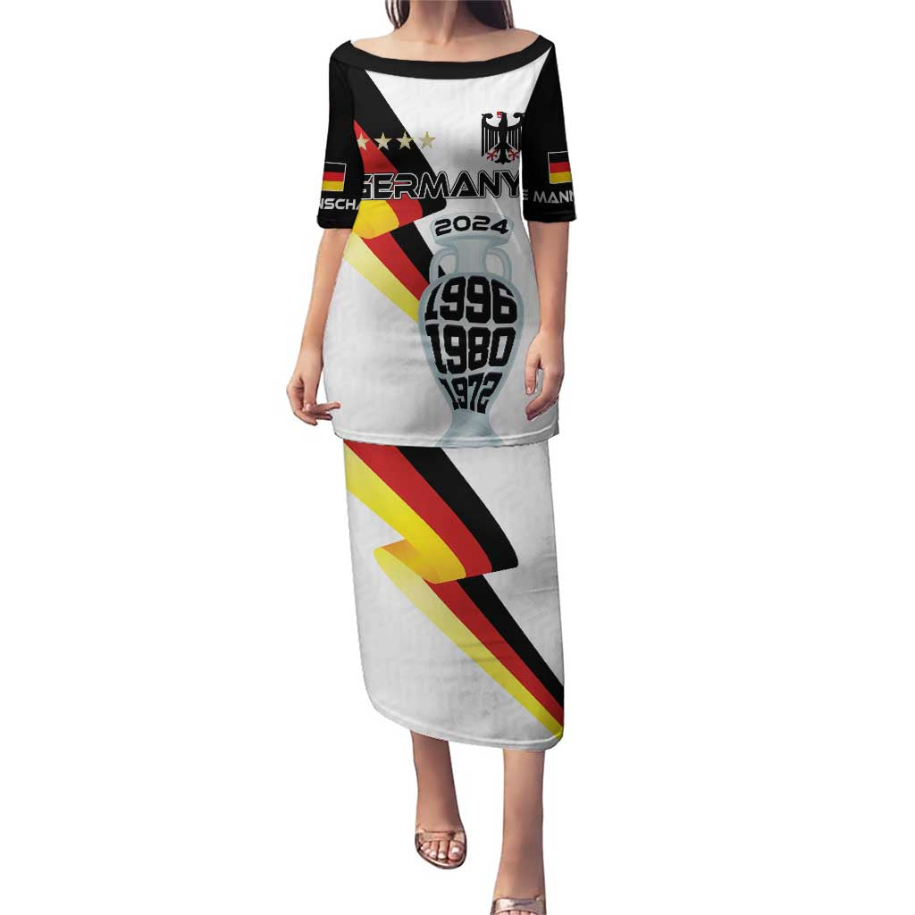 Custom Germany Football Road to the 4th European Championship Puletasi White Color - Wonder Print Shop