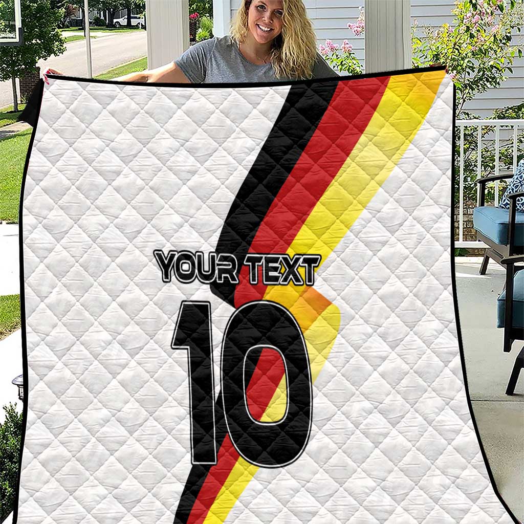 Custom Germany Football Road to the 4th European Championship Quilt White Color - Wonder Print Shop