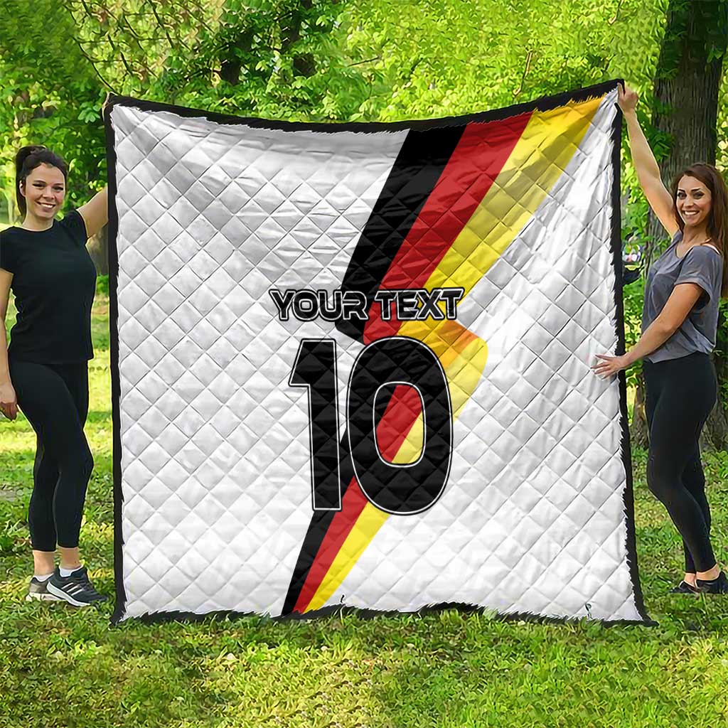 Custom Germany Football Road to the 4th European Championship Quilt White Color - Wonder Print Shop