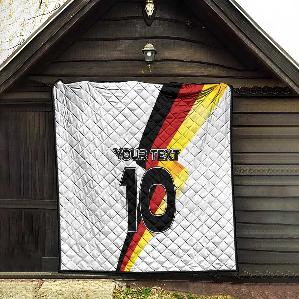 Custom Germany Football Road to the 4th European Championship Quilt White Color - Wonder Print Shop