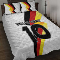 Custom Germany Football Road to the 4th European Championship Quilt Bed Set White Color - Wonder Print Shop