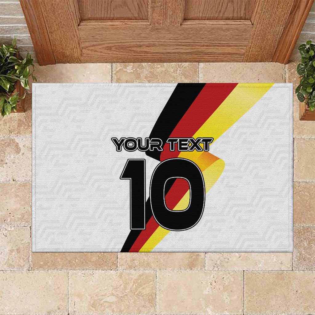 Custom Germany Football Road to the 4th European Championship Rubber Doormat White Color - Wonder Print Shop