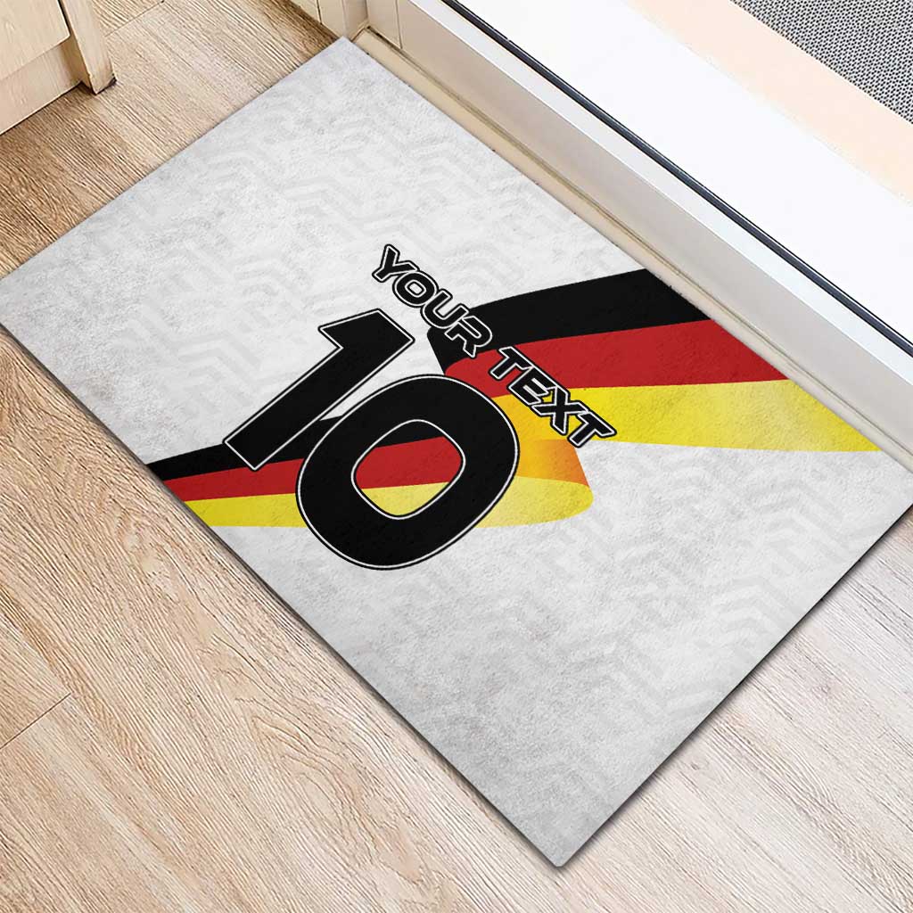 Custom Germany Football Road to the 4th European Championship Rubber Doormat White Color - Wonder Print Shop