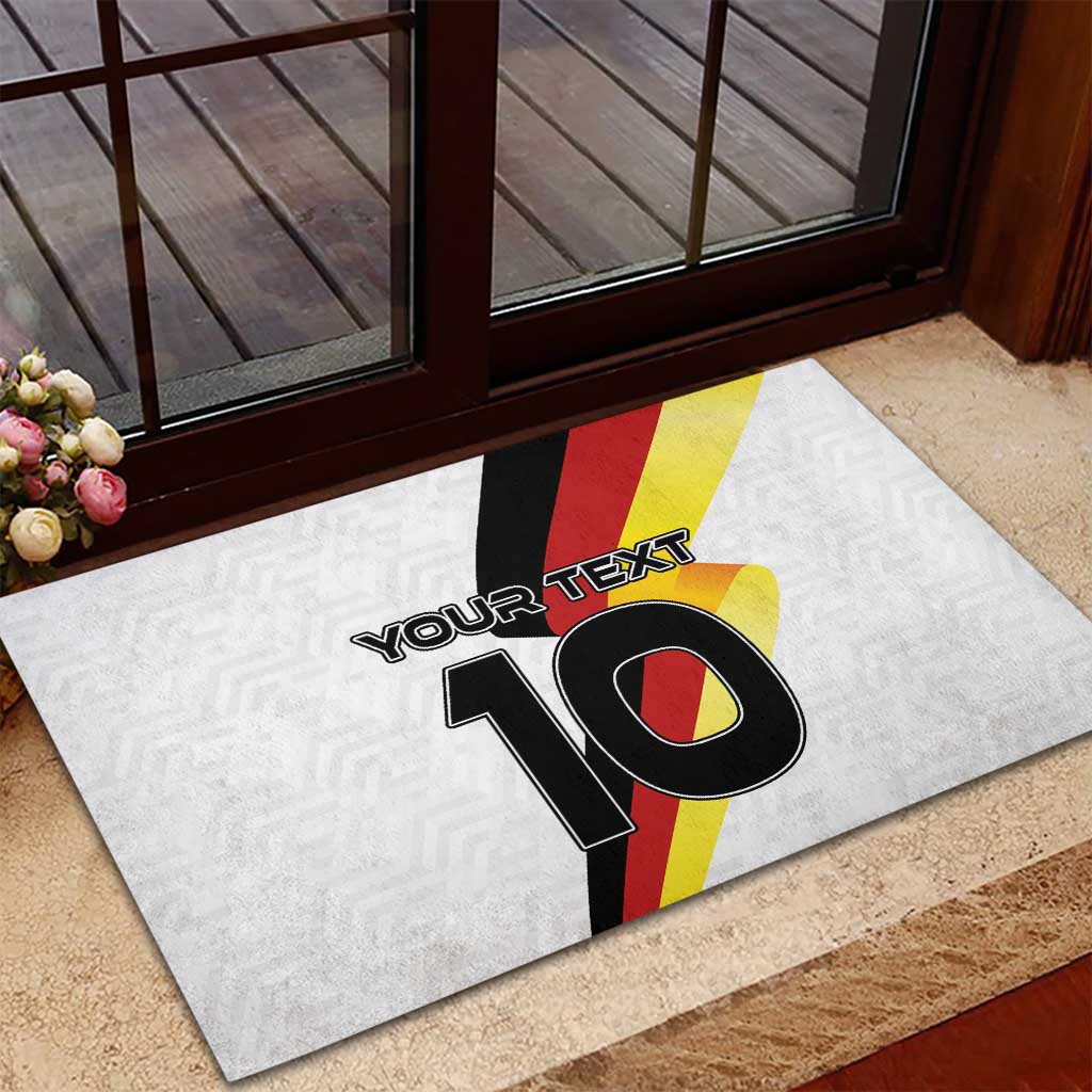 Custom Germany Football Road to the 4th European Championship Rubber Doormat White Color - Wonder Print Shop