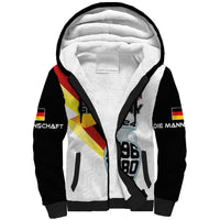 Custom Germany Football Road to the 4th European Championship Sherpa Hoodie White Color - Wonder Print Shop