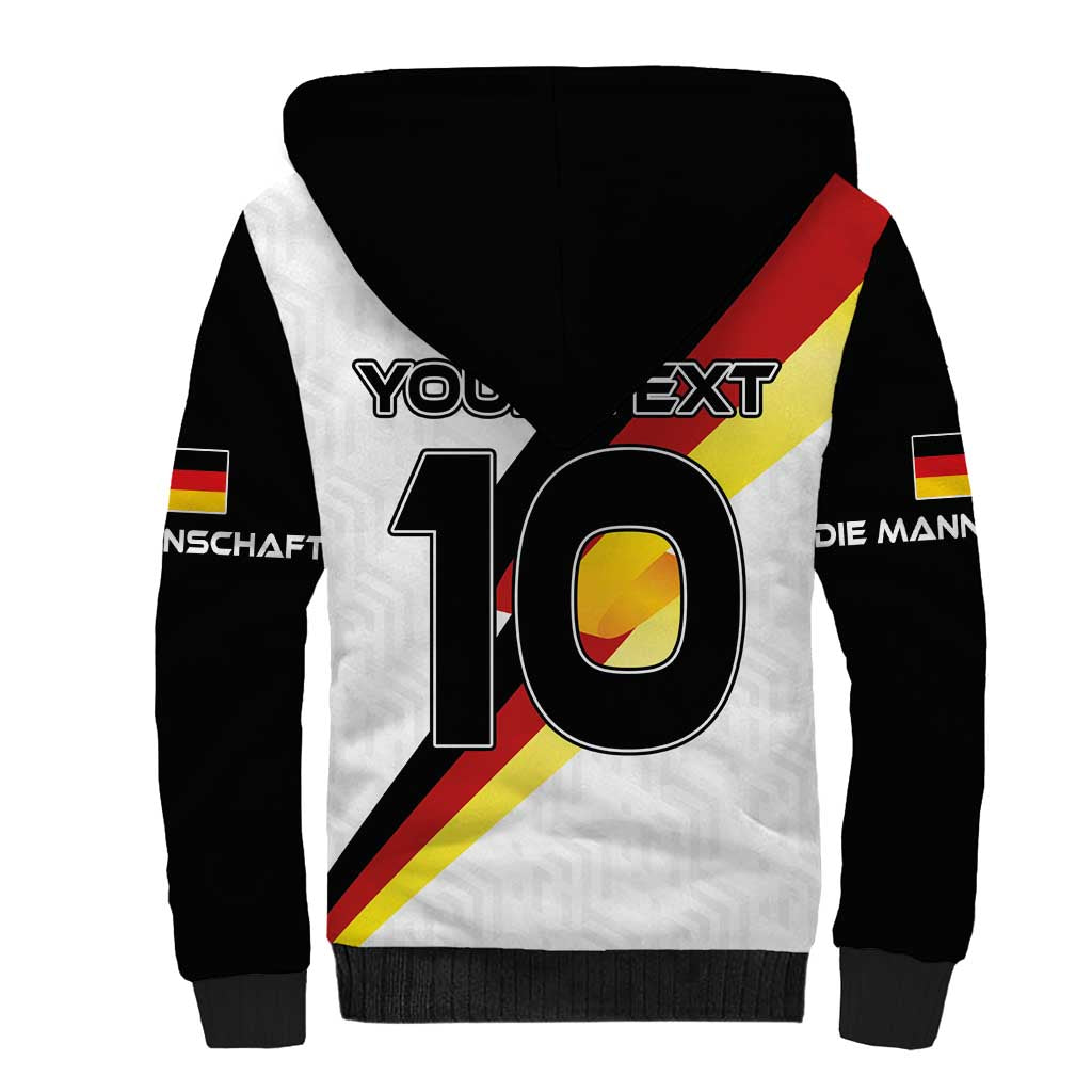Custom Germany Football Road to the 4th European Championship Sherpa Hoodie White Color - Wonder Print Shop