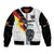 Custom Germany Football Road to the 4th European Championship Sleeve Zip Bomber Jacket White Color - Wonder Print Shop
