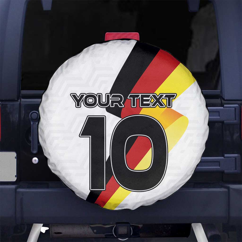 Custom Germany Football Road to the 4th European Championship Spare Tire Cover White Color - Wonder Print Shop