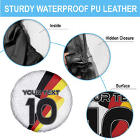 Custom Germany Football Road to the 4th European Championship Spare Tire Cover White Color - Wonder Print Shop