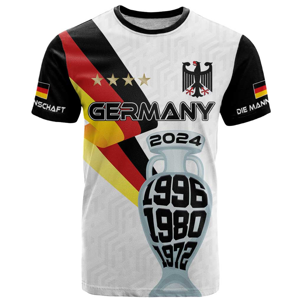 Custom Germany Football Road to the 4th European Championship T Shirt White Color - Wonder Print Shop