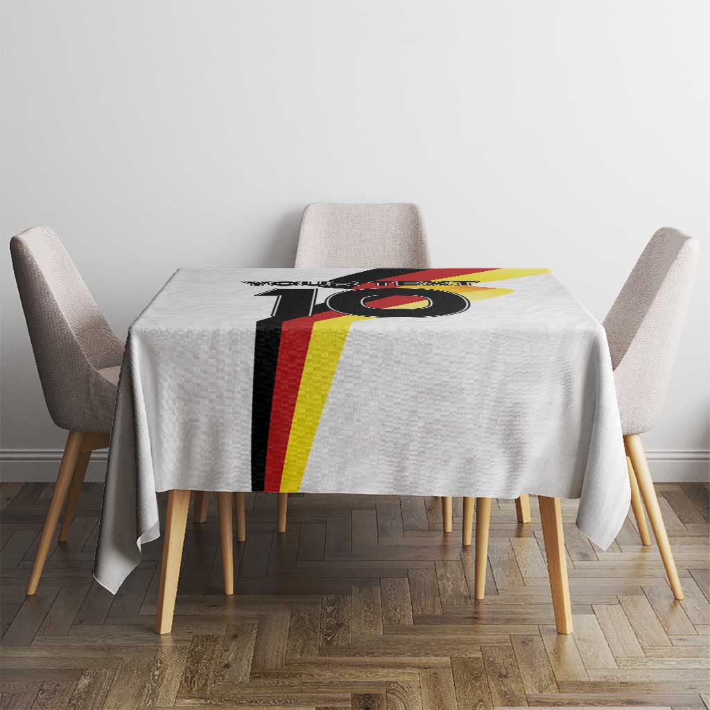 Custom Germany Football Road to the 4th European Championship Tablecloth White Color - Wonder Print Shop