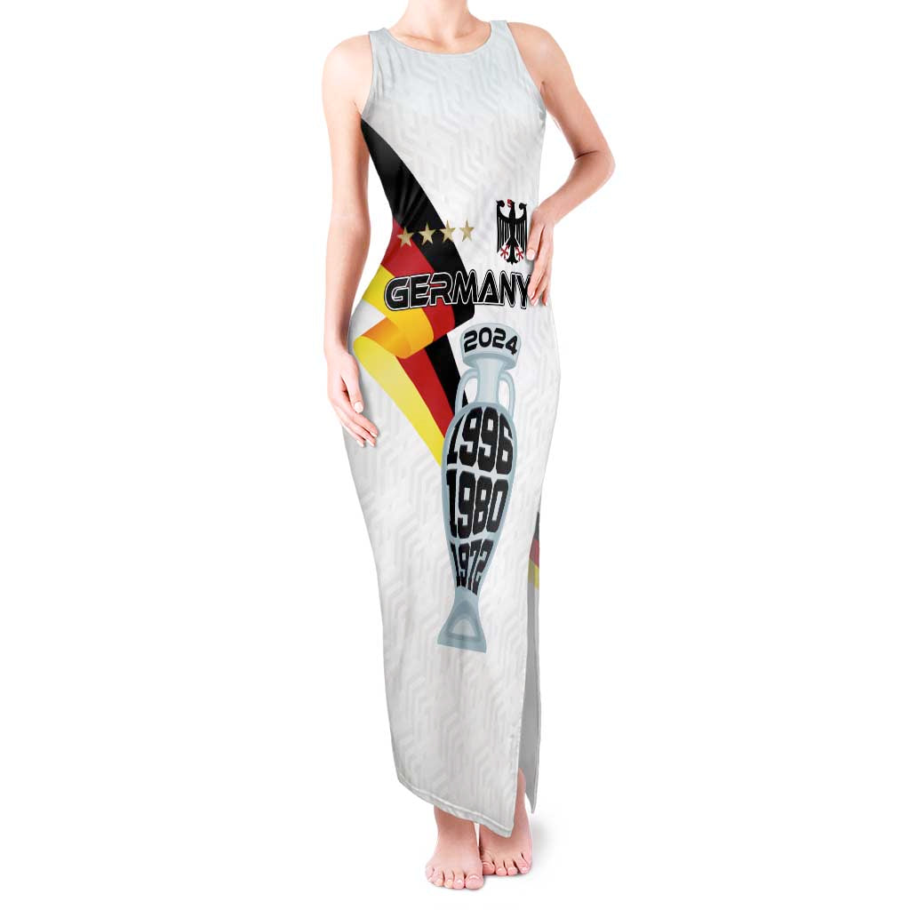 Custom Germany Football Road to the 4th European Championship Tank Maxi Dress White Color - Wonder Print Shop