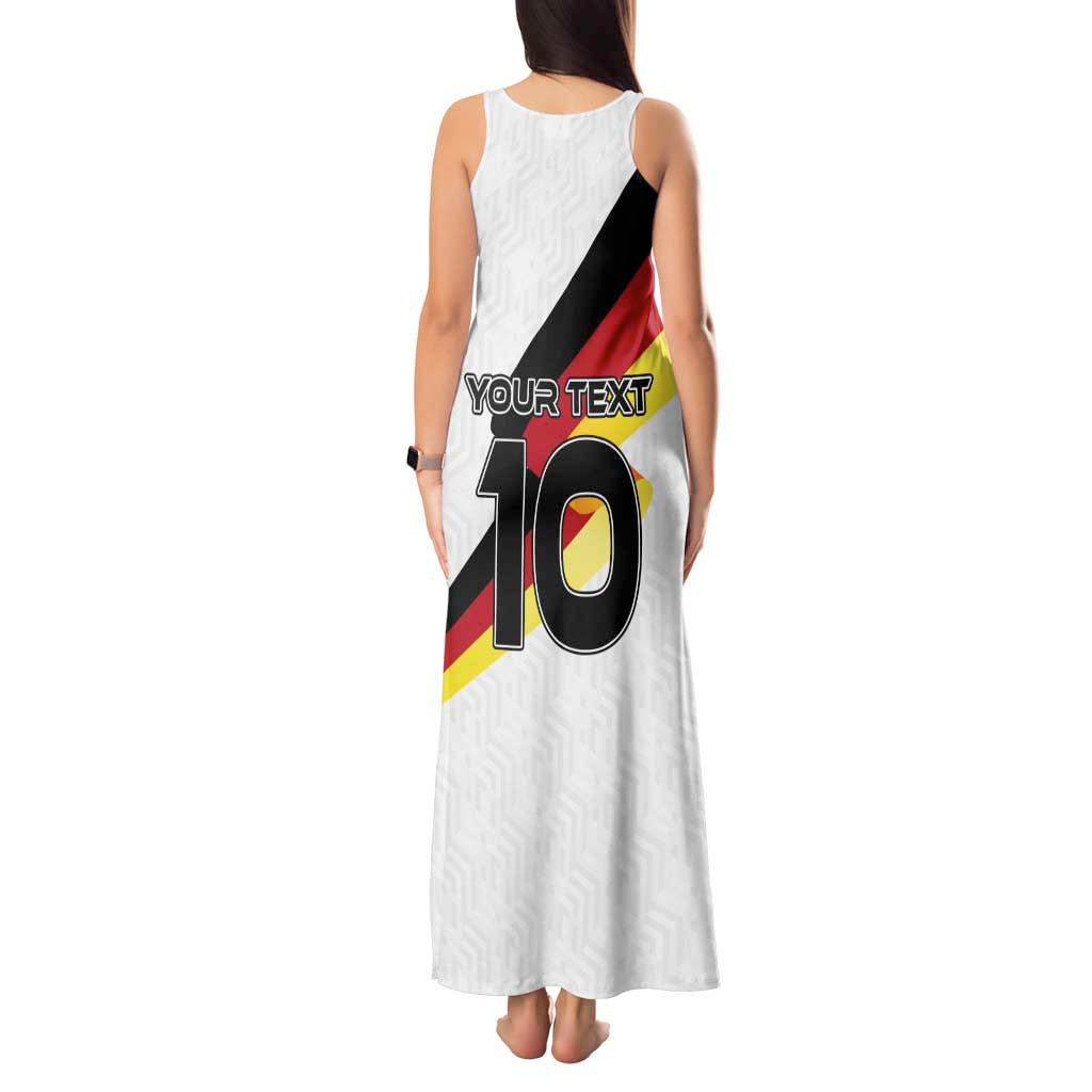 Custom Germany Football Road to the 4th European Championship Tank Maxi Dress White Color - Wonder Print Shop