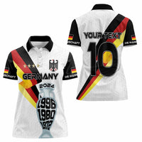 Custom Germany Football Road to the 4th European Championship Women Polo Shirt White Color - Wonder Print Shop