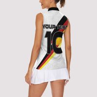 Custom Germany Football Road to the 4th European Championship Women Sleeveless Polo Shirt White Color - Wonder Print Shop
