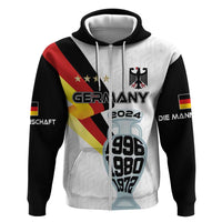 Custom Germany Football Road to the 4th European Championship Zip Hoodie White Color - Wonder Print Shop