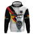 Custom Germany Football Road to the 4th European Championship Zip Hoodie White Color - Wonder Print Shop