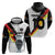 Custom Germany Football Road to the 4th European Championship Zip Hoodie White Color - Wonder Print Shop