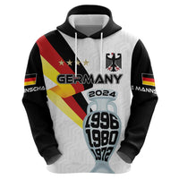 Custom Germany Football Road to the 4th European Championship Zip Hoodie White Color - Wonder Print Shop