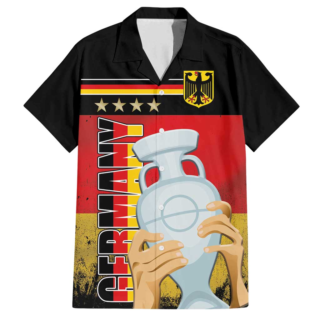 Custom Germany Football Road to the 4th European Championship Family Matching Long Sleeve Bodycon Dress and Hawaiian Shirt Black Color - Wonder Print Shop